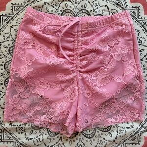Pink Lace Shorts